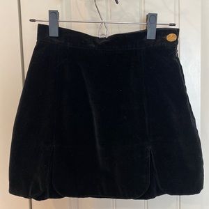 Black velvet Vivienne Westwood mini skirt